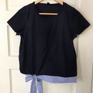 J crew blue shirt with bow